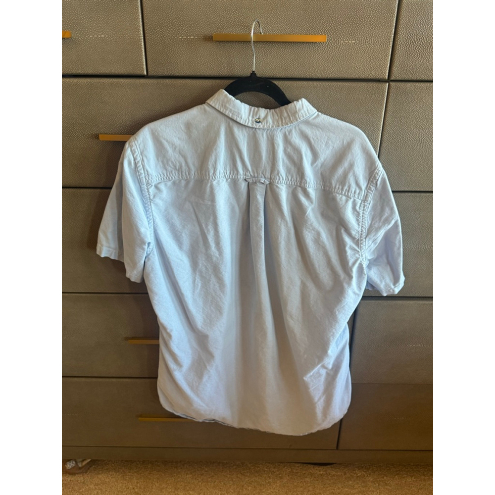 Hurley Light Blue Button Down Short Sleeve Shirt Large - Picture 3 of 6